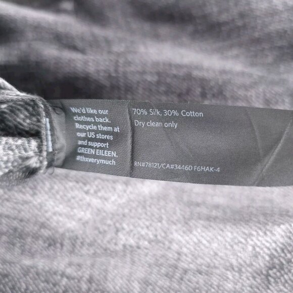 EILEEN FISHER Silk Cotton Gray Sheath Dress Pockets Abstract Pattern Size MEDIUM - Picture 6 of 6